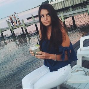 Off the shoulder tie top